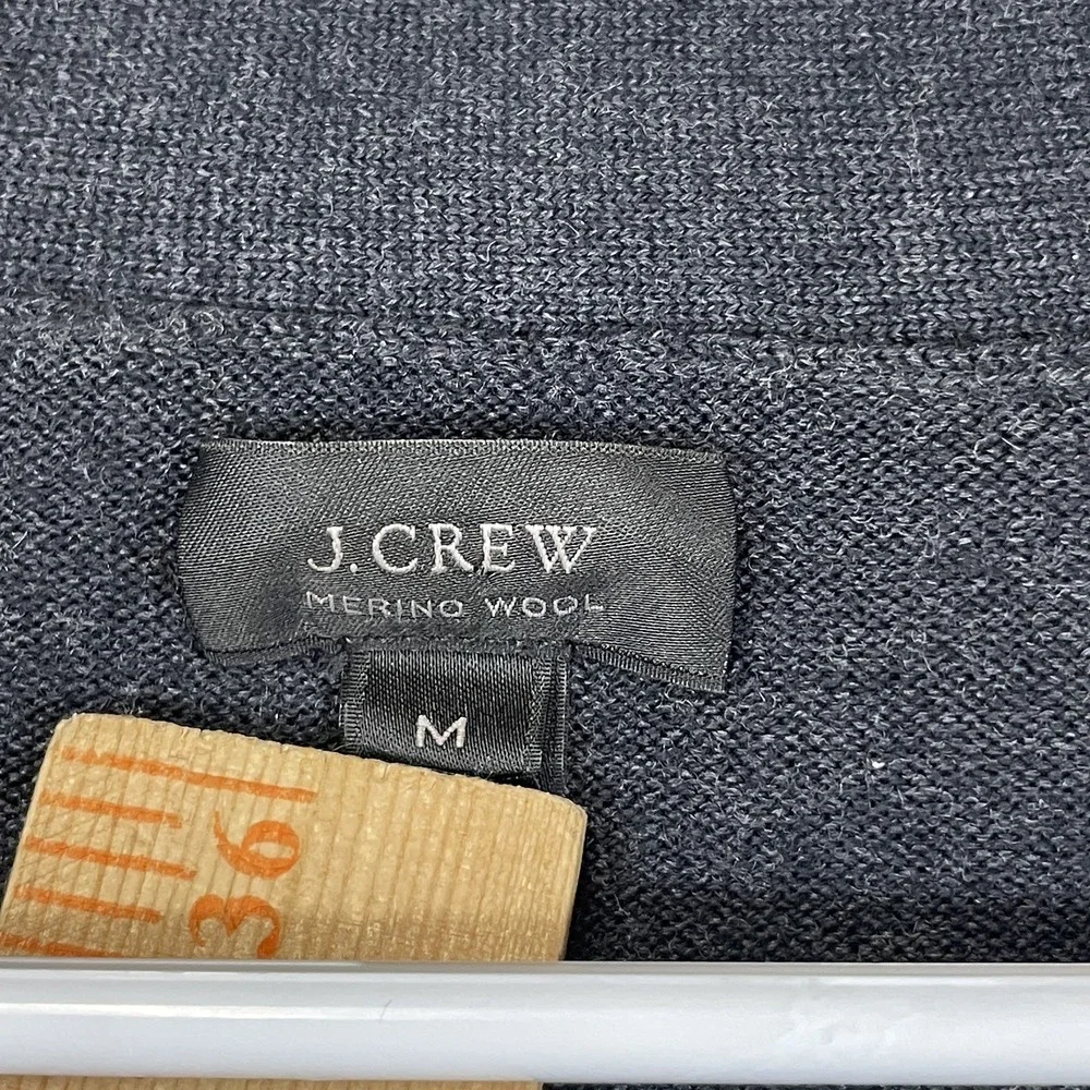 J.Crew Men's M Merino Wool Cardigan Sweater V-Neck Button Patch Pockets